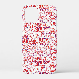 Cutrorood wit bloempatroon iPhone 12 mini hoesje