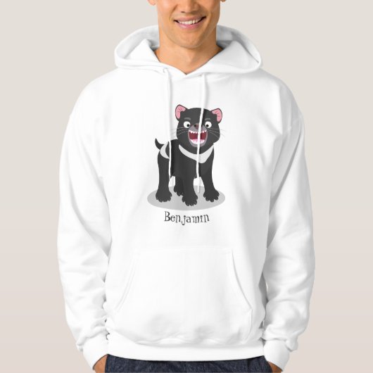 Cutrovende Tasmaanse duivelse cartoon illustratie Hoodie (Voorkant)