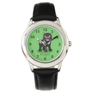 Cutrovende Tasmaanse duivelse cartoon illustratie Horloge