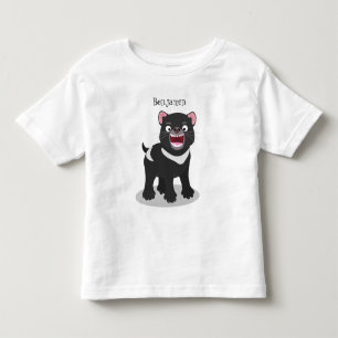 Cutrovende Tasmaanse duivelse cartoon illustratie Kinder Shirts