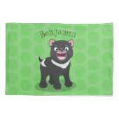 Cutrovende Tasmaanse duivelse cartoon illustratie Kussensloop (Achterkant)