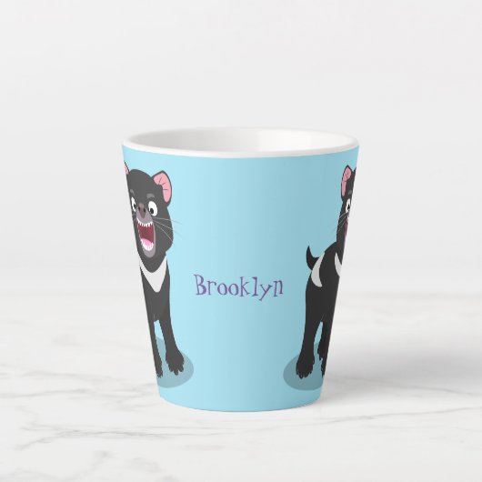 Cutrovende Tasmaanse duivelse cartoon illustratie Latte Mok (Voorkant)