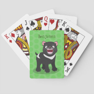 Cutrovende Tasmaanse duivelse cartoon illustratie Pokerkaarten