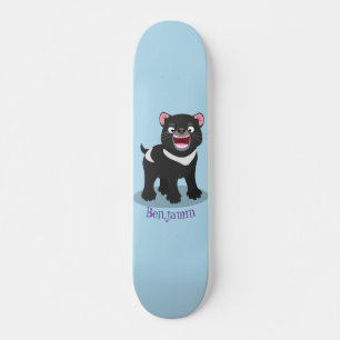 Cutrovende Tasmaanse duivelse cartoon illustratie Skateboard