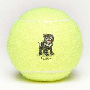 Cutrovende Tasmaanse duivelse cartoon illustratie Tennisballen