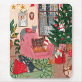 Cutroze kerstillustratie muismat (Voorkant)