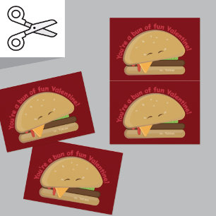 Cuttable Cheeseburger Kind Valentijnsdag Kaart