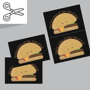 Cuttable Cheeseburger Kind Valentijnsdag Kaart