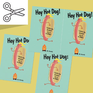 Cuttable Fire Jumping Hot Dog Valentijnsdag Kaart