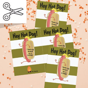 Cuttable Fire Jumping Hot Dog Valentijnsdag Kaart