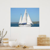 Cutter Ketch onder volle grond Poster (Keuken)