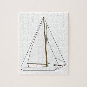 Cutter Sailboat Illustration Legpuzzel