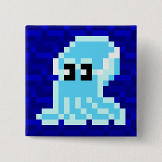 Cuttle Scuttle Blue Cuttlefish Badge Vierkante Button 5,1 Cm