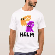 Cuttlefish bedreigt 'Help'. Pixel Art Mannen T-Shi