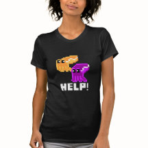 Cuttlefish bedreigt 'Help'. Pixel Art Womens T-shi