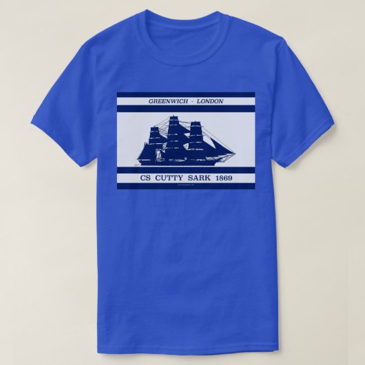 Cutty Sark op blauw wit 2 T-shirt (Design voorkant)