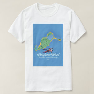 Cuttyhunk eiland Gosnold, Massachusetts kaart T-shirt