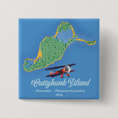 Cuttyhunk Island Gosneld, Massachusetts map Vierkante Button 5,1 Cm (Voorkant)
