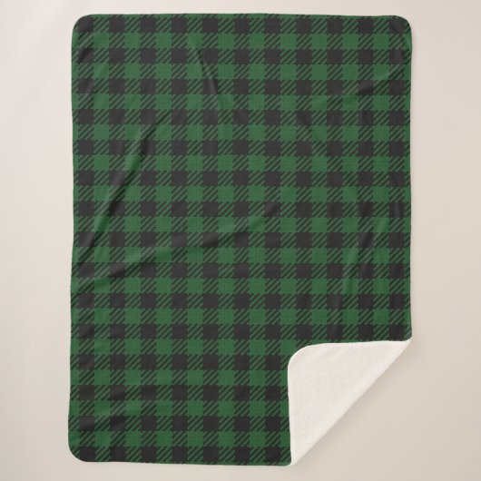 Cuve Sherpa Plaid Buffalo Vert (Devant)
