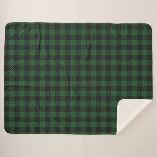 Cuve Sherpa Plaid Buffalo Vert (Devant (Horizontal))