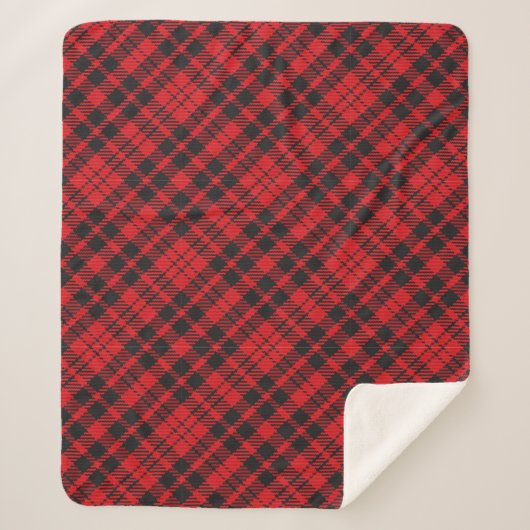 Cuve Sherpa Plaid Classique Rouge Tartan (Devant)
