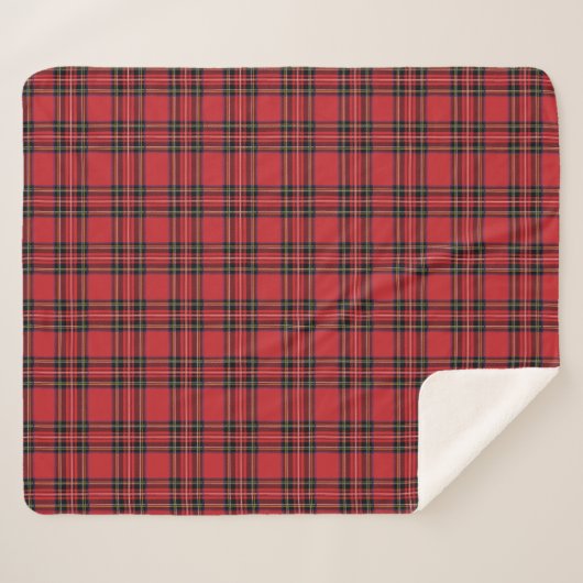 Cuve Sherpa Plaid Classique Rouge Tartan (Devant (Horizontal))