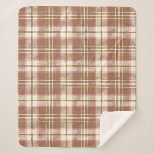 Cuve Sherpa Tan et Pink Plaid