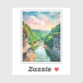 Cuyahoga Valley National Park Waterverf schilderij Sticker (Vel)