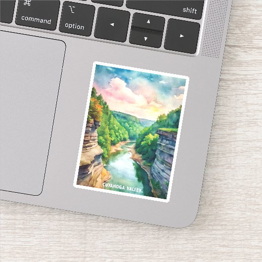 Cuyahoga Valley National Park Waterverf schilderij Sticker (Detail)