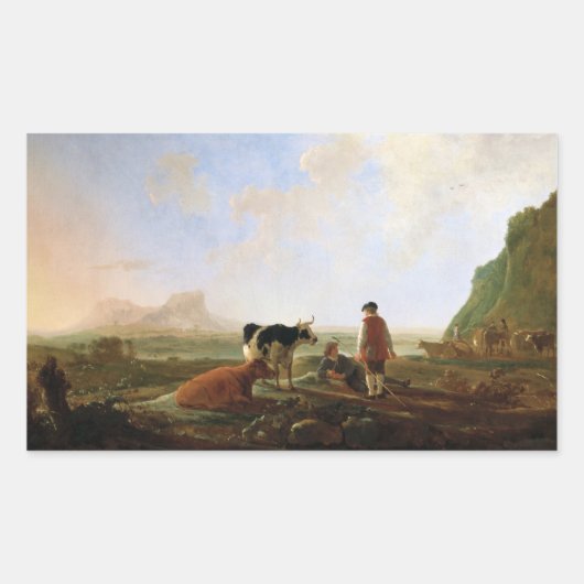 Cuyp's Herdsmen-stickers Rechthoekige Sticker (Voorkant)