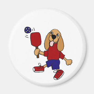 CV- Cocker Spaniel Spaniel Pickleball Cartoon Magneet