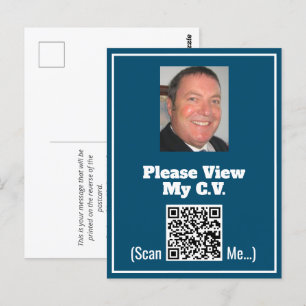 CV met foto- en QR-code op een Briefkaart