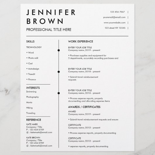 CV professionnel modèle moderne cv (Dos)