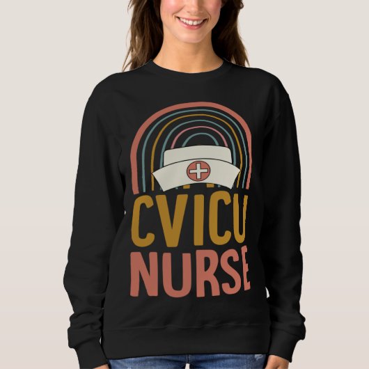 CVICU Nurse Boho Bohemian Rainbow Nursing School Trui (Voorkant)