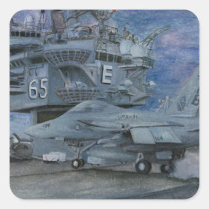 CVN-65 USS ENTERPRISE VIERKANTE STICKER