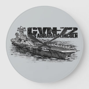 CVN-72 Abraham Lincoln Ronde (Grote) Wandklok Grote Klok