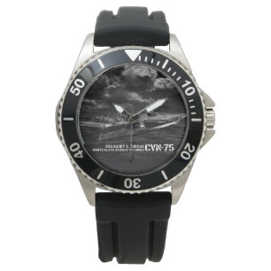 CVN-75 Harry S. Truman Crown Protector Black Rubb Horloge