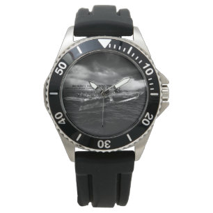 CVN-75 Harry S. Truman Crown Protector Zwart Rubb Horloge