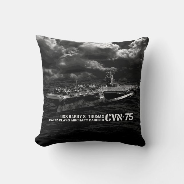 CVN-75 Harry S. Truman Polyester Sierkussen 16" (Voorkant)