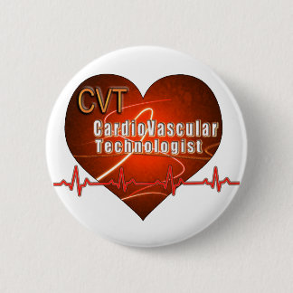 CVT HEART LOGO Cardiovasculaire technologie Ronde Button 5,7 Cm