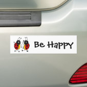CW- Dansende Ladybugs Bumpersticker (Op auto)