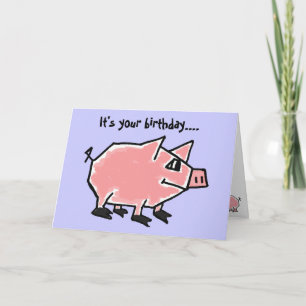 CW - Funny Pig Verjaardag Kaart