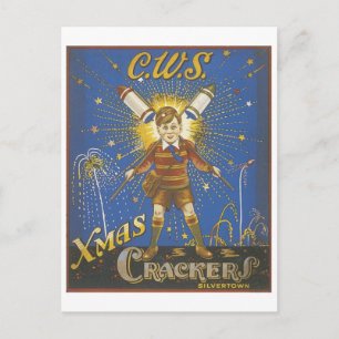 CWS Xmas Crackers Vintage Ad Feestdagenkaart