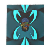 Cyaan Abstracte kunst Print Notitieblok (Voorkant)