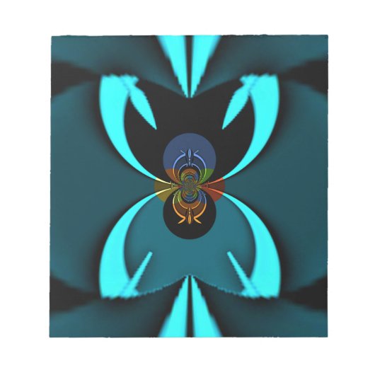 Cyaan Abstracte kunst Print Notitieblok (Voorkant)