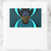 Cyaan Abstracte kunst Print Rechthoekige Sticker (Tas)