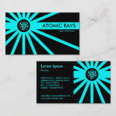 Cyaan Atomic Rays Visitekaartje (Voorkant / Achterkant)