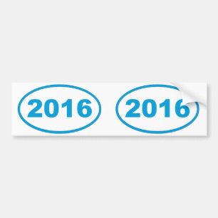 cyaan blauw 2016 bumpersticker