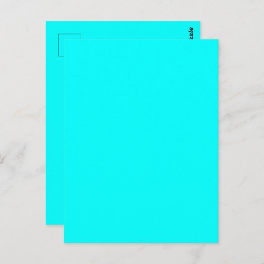 Cyaan Blauw Groen Turquoise Stevige Kleur Briefkaart (Voorkant / Achterkant)