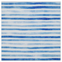 Cyaan-Blauw watercolorstrips patroon poplin